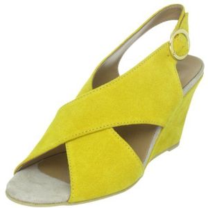 Pieces Ottine Shop Suede Wedge Sandaal - Sum YEL, Dames Pumps, Gelb Zomer Geel, 37 EU