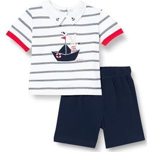 Chicco Elegante 2-Delige Set Van T-Shirt En Korte Broek baby-jongens, Blauw (2), 12M, Design in Italië