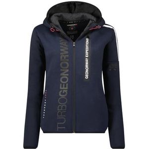 Geographical Norway Freestyle Lady Damessweatshirt met capuchon, kangoeroezakken, sweatshirt, lange mouwen, warm, hoodie, jas, dames, lente, zomer, herfst, winter (marineblauw, L), Marineblauw, L