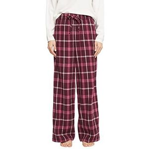 ESPRIT Bodywear Dames Flannel Check 2 SUS Single Pant Pyjamabroekje, Bordeaux RED 3, 40