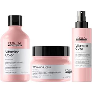 L'Oréal Professionnel, Routine voor gekleurd haar, Set met Shampoo, Masker en 10-in-1 Spray Tegen Kleurvervaging, Met Resveratrol, Vitamino Color