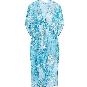 IZIA Kimono dames 19007533, Blauw Wit, XS