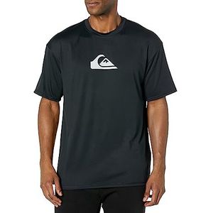Quiksilver Solid Streak Ss Rashguard Surf Shirt met korte mouwen Rash Guard, Zwart, M