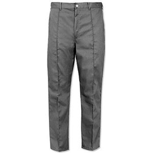 Alexandra STC-NM30GY-40A Essentiële Heren Workwear Broek, Plain, Extra Lang, 65% Polyester/35% Katoen, Maat: 40, Grijs
