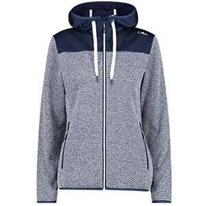 CMP Dames Hoodedjacquard gebreide jas met twee verschillende kleuren WOMAN JACKET FIX HOOD
