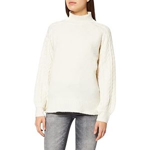PIECES Dames PCFUNA LS High Neck Knit BC Pullover Cloud Dancer, M