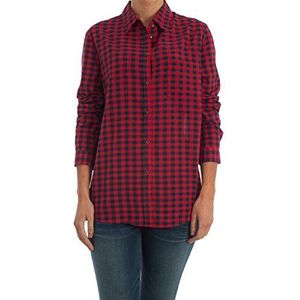 ESPRIT Dames Regular Fit blouse met ruitpatroon, meerkleurig (Mission Red 619), 40