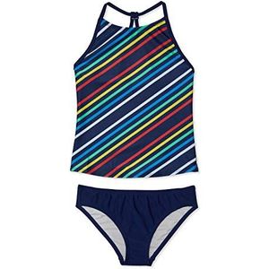 Speedo Womens bedrukte hoge hals tankini set (grote kinderen) blauwe harmonie 14 grote kinderen