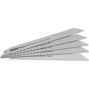 Draper 02304 Expert 250mm 10 Tanden Per inch Bi-Metaal Reciprozaag Bladen voor hout en kunststof snijden (Pack van 5)