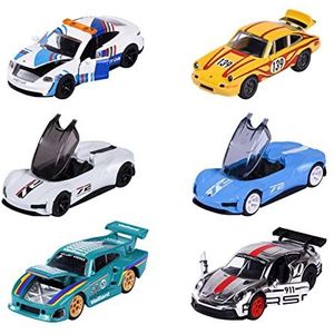 Majorette - Porsche Deluxe Auto (1 stuk) - modelauto (7,5 cm) uit de Porsche Deluxe Car Edition (6 varianten, willekeurige keuze) met verzameldoos, speelgoedauto voor kinderen vanaf 3 jaar