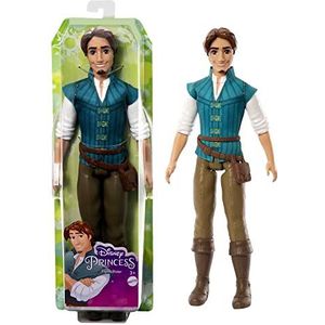 Mattel Disney Prinses Speelgoed, beweegbare Flynn Rider Modepop met bekende look geïnspireerd op de Disney film Rapunzel, cadeaus voor kinderen HLV98