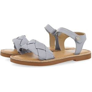 GIOSEPPO Blauwe sandalen van leer met gevlochten rand voor meisjes Leoti, Blauw, 29 EU