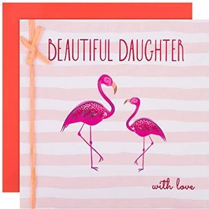 Hallmark Grote Verjaardagskaart voor Dochter - Hedendaags Roze Flamingo Design