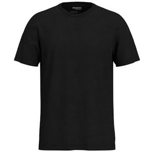 SELETED HOMME Heren Slhaspen Slub SS O-Neck Tee Noos T-shirt, zwart, XL