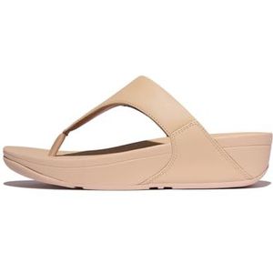 Fitflop Dames LULU lederen teen sandaal, beige, 41 UK, Beige, 41 EU