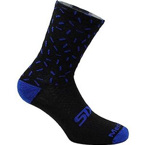 SIX2 Merinos Socks, unisex, volwassenen, zwart/blauw line, II