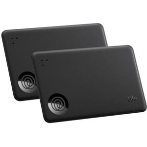 Tile by Life360 Slim - Portemonneefinder, Bluetooth-tracker en itemfinder voor bagagelabels, paspoorten en meer. Zowel iOS- als Android-compatibel. Telefoonfinder. 2 stuk (zwart)