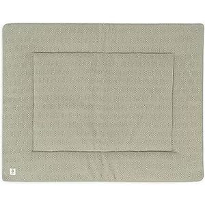 Jollein Boxkleed voor Baby's - Grain Knit, Olive Green - Speelkleed Baby - 75 x 95 cm - Olijfgroen