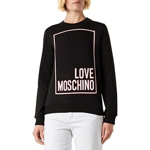 Love Moschino Women's Long-Sleeved Slim Fit Sweatshirt, Zwart, 46, zwart, 46