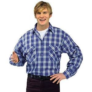 Planam Flanellen overhemd ""2001"" maat 43/44, XL, blauw geruit, 450043