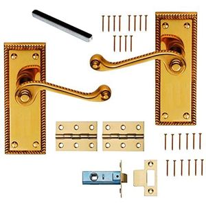 Bulk Hardware BH05873 Georgische binnendeur Latch Pack - gepolijst messing