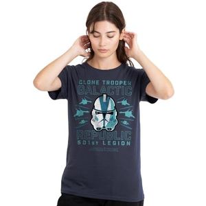 Star Wars 501st Clone Trooper dames T-shirt, diep marineblauw, klein, Diepe marine, S
