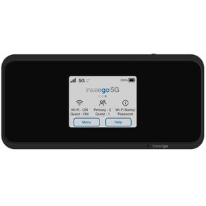 Inseego 5G MiFi M2000 Mobiele 5G Hotspot Router, WiFi 6, 4G LTE-Fallback, 2,4 inch touchscreen, snellaadfunctie, tot 30 apparaten verbinden, zwart