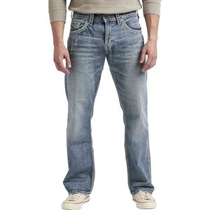 Silver Jeans Heren Gordie rechte pijpen, losse pasvorm jeans, Helder indigoblauw, 30W x 30L
