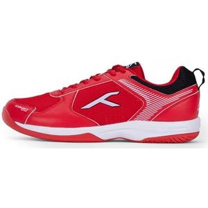 HUNDRED Court Star Non-Marking Professional Badminton Shoes for Mens | X-Cushion Protection | Suitable for Indoor Tennis, Squash, Table Tennis, Basketball & Padel (Red/White,Size: EU 46, UK 12, US 13)