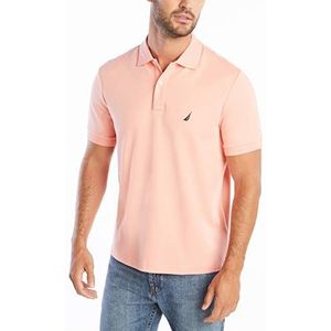 Nautica Klassiek fit poloshirt met korte mouwen voor heren, effen, zacht katoen, Coral Sands Solid, S