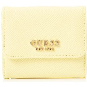 Guess Laurel Saffian-look, Bi-Fold Wallet Women's, geel, 10 x 9 x 4 cm, Geel