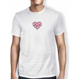 Green Fish, Basic T-shirt voor heren, 100% katoen, regular fit, Digital Icon Printed, maat: M, kleur: wit, wit, M