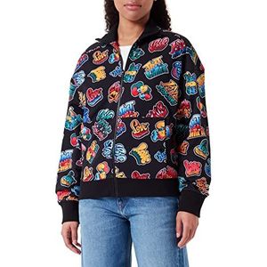 Love Moschino Damesjack, graffiti zwart, 42