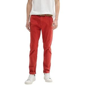 TOM TAILOR Denim Slim chinobroek voor heren, 14302 - Velvet Red, 30W x 36L