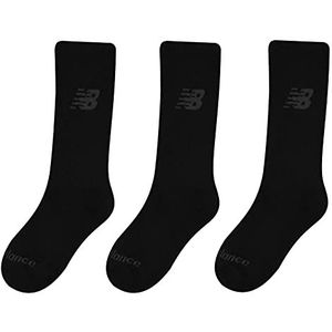 New Balance Unisex 3 Pack Crew sokken, zwart, L UK