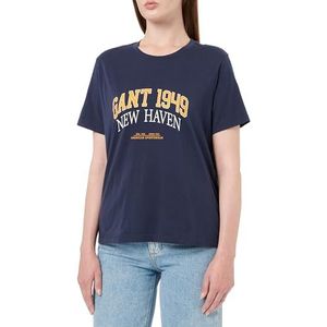 GANT Shirt  donkerblauw / geel / wit