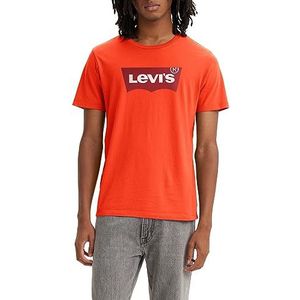 Levi's Graphic Crewneck Tee T-shirt Mannen, Batwing Mandarin Red, XS