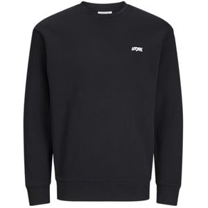 Jack & Jones Jjscript Bradley Sweat Crew Neck, zwart, S