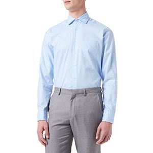 Seidensticker Herenoverhemd - regular fit - gemakkelijk te strijken - Kent kraag - borstzak - lange mouwen - 100% katoen, lichtblauw, 39