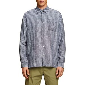 Esprit Collection Gestreept overhemd, 100% linnen, Donkerblauw, S