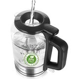 Emerio 1.5L - pot - slim deksel - Waterkoker - Transparant - Zwart