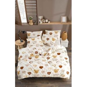 Nuit Des Rêves - XXL Quilt Cover Set - 155 x 220 cm - Geel/Wit/Grijs/Roze - 65% Katoen/35% Polyester