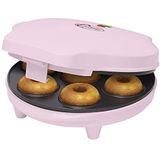 BESTRON Donutmaker in Sweet Dreams design, met bakindicatielampje & antiaanbaklaag, 700W, kleur: roze
