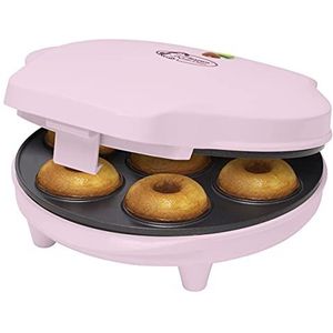 BESTRON Donutmaker in Sweet Dreams design, met bakindicatielampje & antiaanbaklaag, 700W, kleur: roze