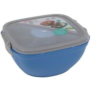 Décor Go Salad Lunchbox, 1,8 liter, 6-delige lunchbox met meerdere compartimenten en afneembare lade, dippot en bestekset, ideaal voor maaltijdbereiding, verschillende kleuren, 1,8 liter