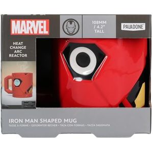 Paladone Iron Man Shaped Mok - Heat Change Arc Reactor - Officiële Marvel-merchandise voor Iron Man-fans - 500 ml (17 Fl Oz) keramische mok