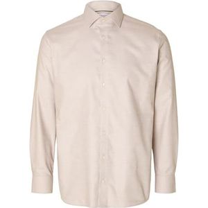 SELETED HOMME Ls Noos Slhregduke-Non Iron Shirt voor heren, Antelope/Detail: structuur, XL