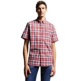 Rood - Overhemd - 100% Katoen - Knopen - Button-downkraag - Korte Mouwen