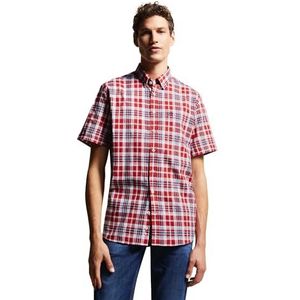 Rood - Overhemd - 100% Katoen - Knopen - Button-downkraag - Korte Mouwen