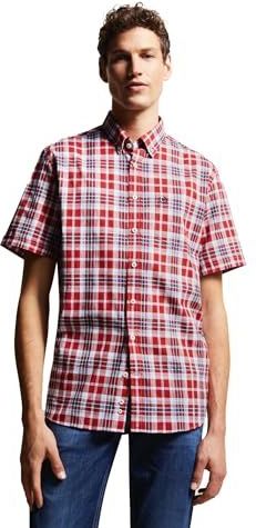 Rood - Overhemd - 100% Katoen - Knopen - Button-downkraag - Korte Mouwen